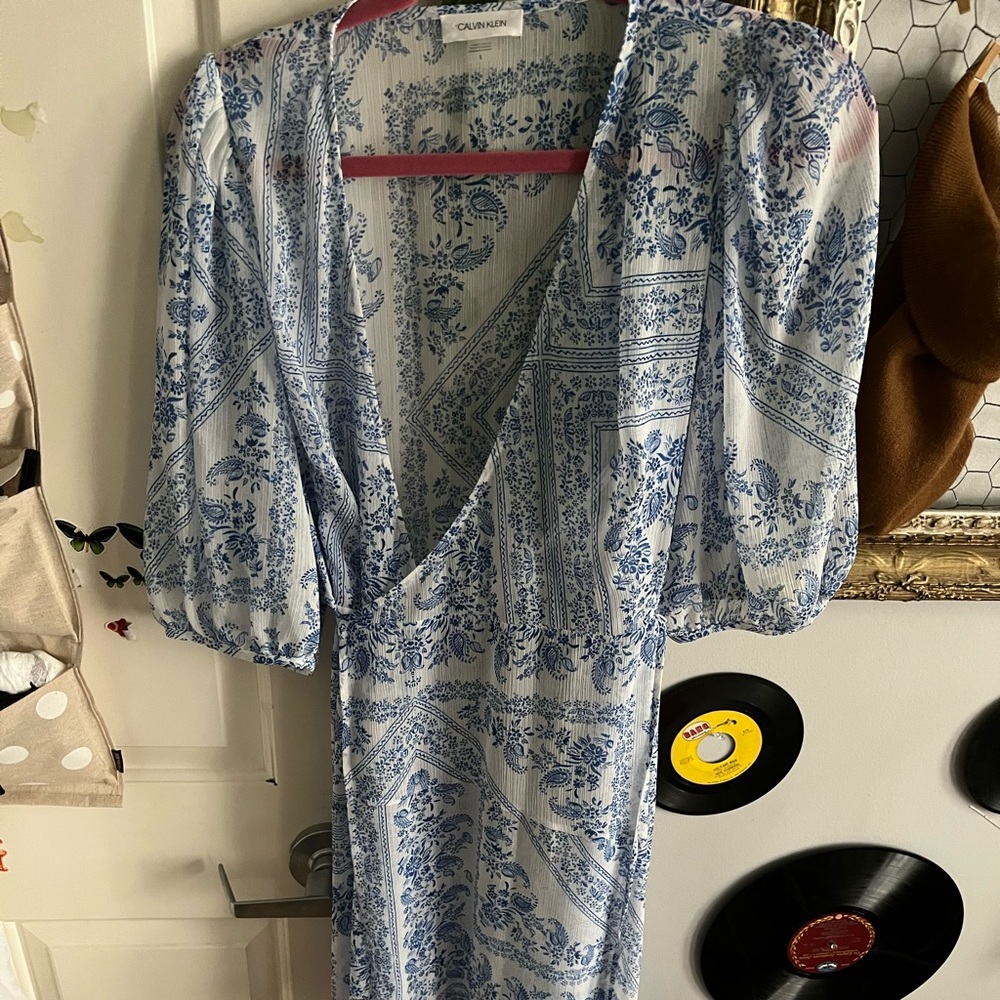 Calvin Klein Size M maxi wrap dress. Never worn, even more beautiful in person!!